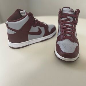 Nike Beetroot and Wolfgrey Dunks- High